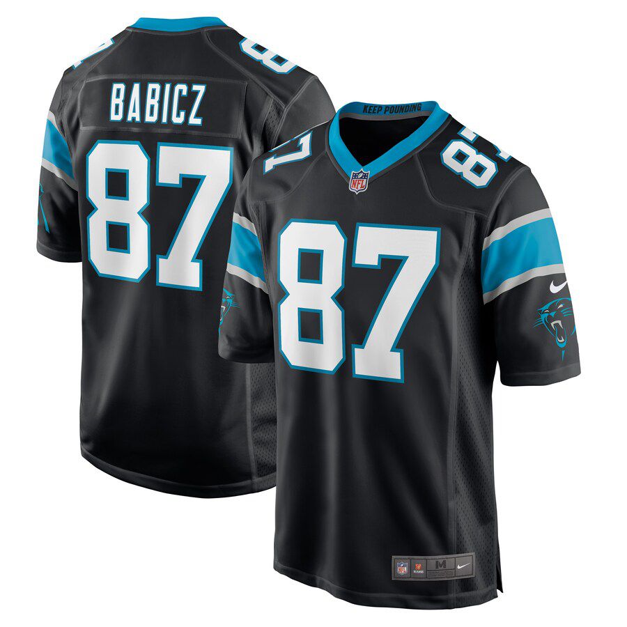 Men Carolina Panthers #87 Josh Babicz Nike Black Game Player NFL Jersey